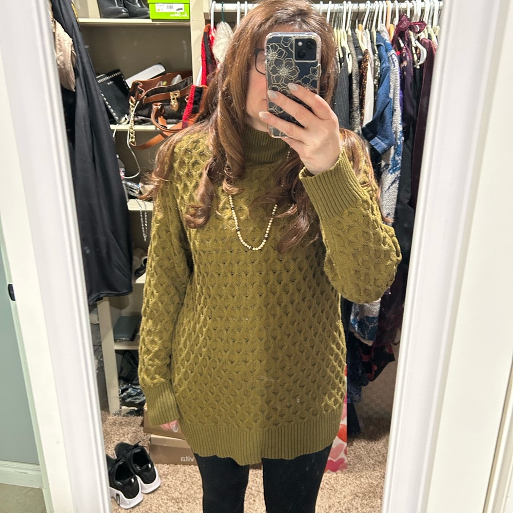 Olive Cable Knit Sweater